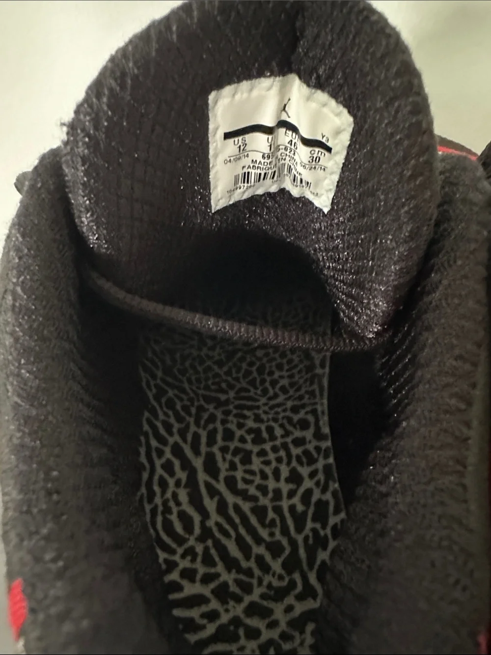 Jordan Men’s  Black Red Elephant Print High-Top Sneakers